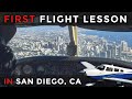 My First Ever Flight Lesson // Flying over San Diego, La Jolla, Coronado (Southern California)