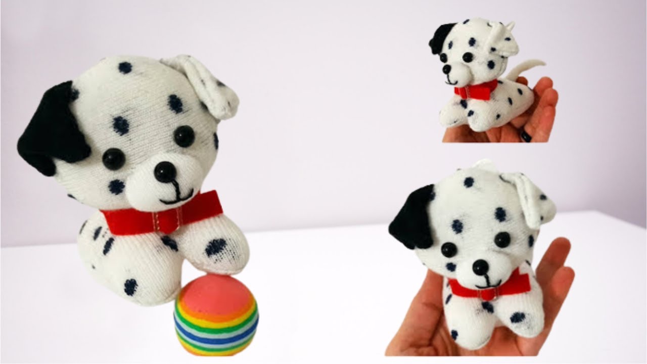 Coraptan Dalmacyali Kopek Yapimi Artan Coraplarla Dalmatian Dog Made From Socks Youtube Corap Kopek Oyuncak