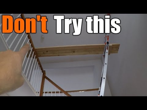 How To Install Light Fixtures On High Ceilings | Very Dangerous | THE HANDYMAN |