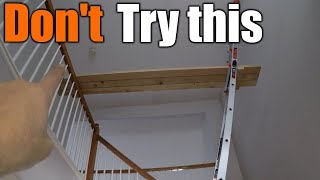 How To Install Light Fixtures On High Ceilings | Very Dangerous | THE HANDYMAN |