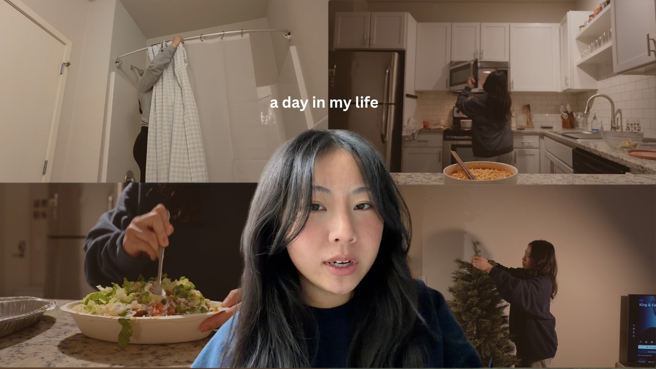 I love being home in my comfort space ~ dinner and setting up christmas tree🎄