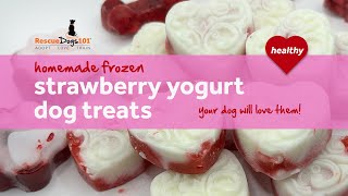 Frozen Strawberry Yogurt Dog Treats - Perfect for Valentine's Day