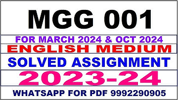 mgg 001 solved assignment 2023-24 | mgg 1 solved assignment in english 2024 | mgg 1 2024