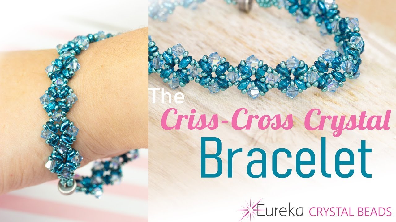 How to make Leah's Criss-Cross Crystal bracelet with Superduos and Swarovski  