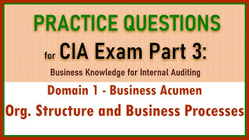 CIA Exam Part 3 Lecture - Organizational Structure & Business Processes with Practice Questions