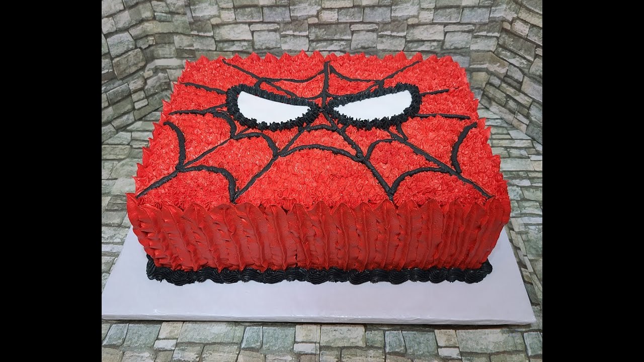 Pastel de spiderman~como decorarlo~ spiderman cake - YouTube