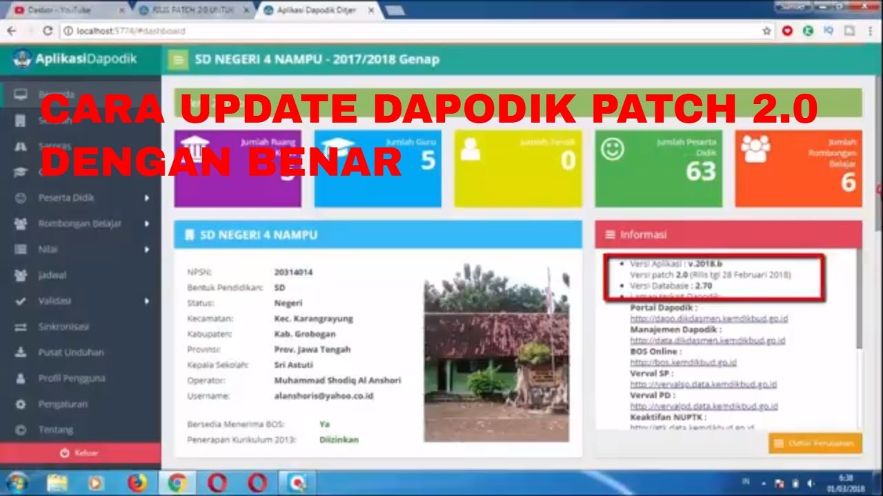 Cara Update Dapodik Patch 2 0 Dengan Benar Youtube