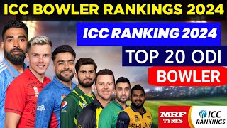 ICC Ranking 2024 | Top 20 ODI Bowler 2024 || ICC Rankings 2024