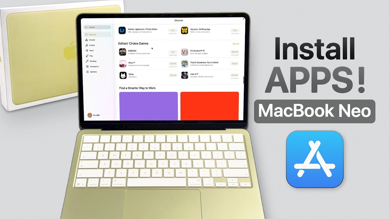 MacBook Neo: How To Install Apps [App Store & Manual Download] - YouTube