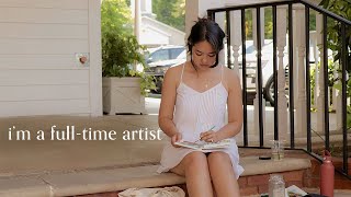 Day in my life as a new FULL TIME ARTIST🌱watercolor paint with me + nature walks, staying motivated