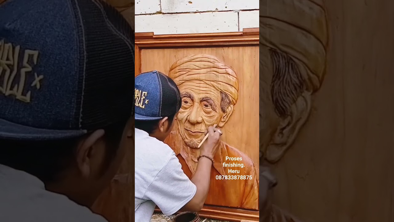 proses finishing Ukir Wajah 3D.heru 087833878875  
