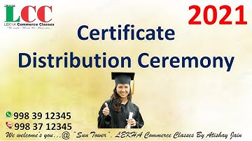 LEKHA Commerce Classes Certificate Distribution Ceremony 2021.  9983912345, 9983712345.