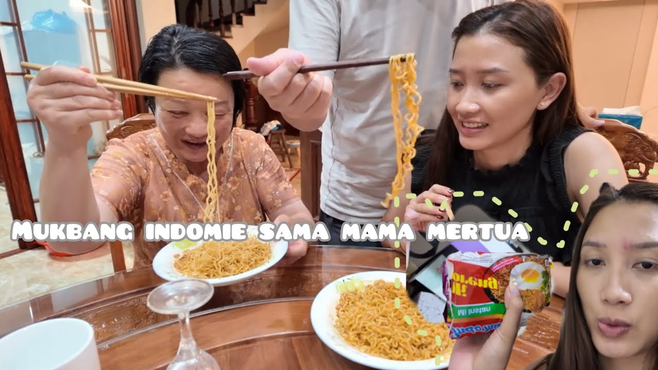 TENGAH MALEM MUKBANG INDOMIE GORENG BARENG MAMA MERTUA 🇨🇳 YG ENGGAK EKSPRESIF 😐