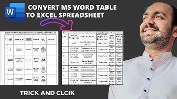How to Exact Copy & Paste Word Table into Excel Data | Convert MS Word Table to Excel Spreadsheet