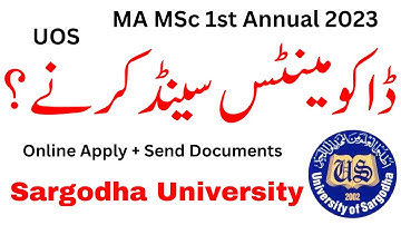 MA MSc Admissions 2023 Sargodha University - MA MSc Documents Send After Online Apply 2023 UOS