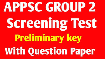 Appsc group 2 screening test preliminary key with question paper||ap group 2 key