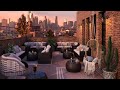 Autumn Rooftop Coffee Shop Ambience - Relaxing Jazz Music for Autumn/Fall 🍂 (3-Hour Playlist)