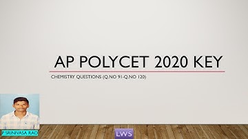 AP POLYCET 2020 || SET-B || CHEMISTRY KEY EXPLAINED
