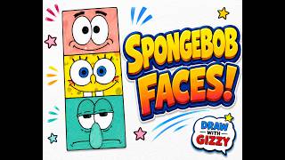SpongeBob Faces! 😆 | Easy SpongeBob Characters Drawing | Patrick, SpongeBob & Squidward