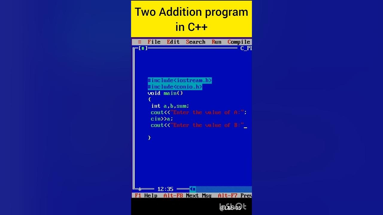 Two Addition program in C++ #62 #viral #coding #programming #shorts ...