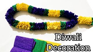DIY Crepe Paper Garland | How to Make Mala for God | Diwali Decoration Ideas | हार कैसे बनाते हैं |