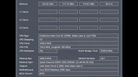 DDR5 OC : 7600Mhz CL32 (12900K + Z690 Apex)