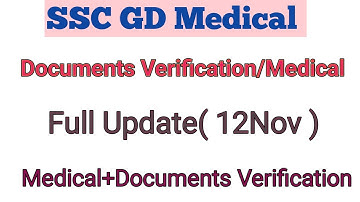 SSC GD 2025 Medical and Documents verification update | ssc gd today medical update #sscgd