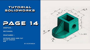 TUTORIAL SOLIDWORKS  I  COMBINATION FEATURES EXTRUDE AND RIB