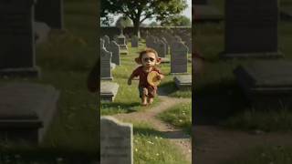 Why did this monkey run away with the bread? 😥|