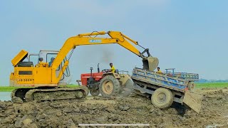 Swaraj 844 Tractor Break fail in Mud | Tractor Loading JCB Kato | Tractor Video
