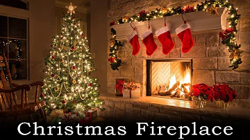 Christmas Fireplace Scene with Crackling Fire Sounds