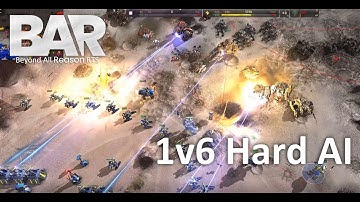 Beyond All Reason Gameplay 1v6 Hard AI Comet Catcher RTS