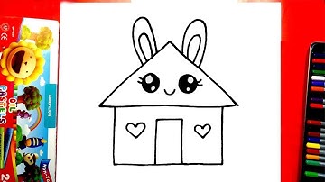 Vẽ ngôi nhà con thỏ cute | Cách vẽ ngôi nhà đơn giản dễ thương