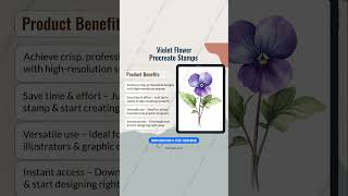 Violet Flower Procreate Stamps  #digitalstamps #etsy #procreate #procreatestamps #digitalart