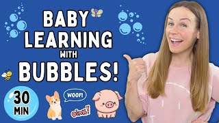 Baby Songs & Learning - Bubbles + Animals - Happy & You Know It Song -  Happy You're Here!
