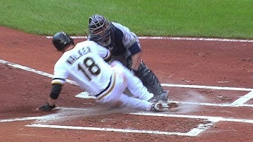 MIL@PIT: Out at home stands after review in 1st