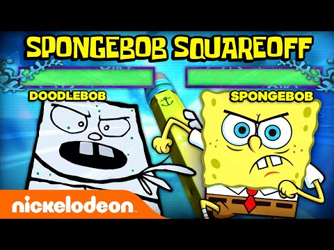SpongeBob Fights Patrick, DoodleBob, & More with Healthbars! | Nickelodeon Cartoon Universe