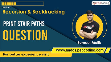 Print Stair Paths - Question | Recursion | Data Structures and Algorithms in JAVA