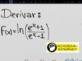 Calcular la derivada de un logaritmo neperiano