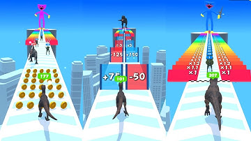 Dino Leveling: Eat & Run - All Levels 1-25 Gameplay