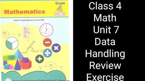 Class 4 Math | Unit 7 Review Exercise | Data Handling | Punjab Textbook Board