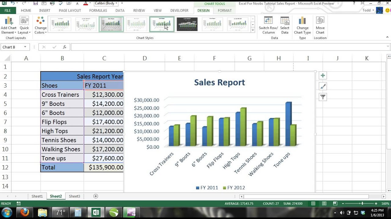 Clustered Column Chart Excel 2013