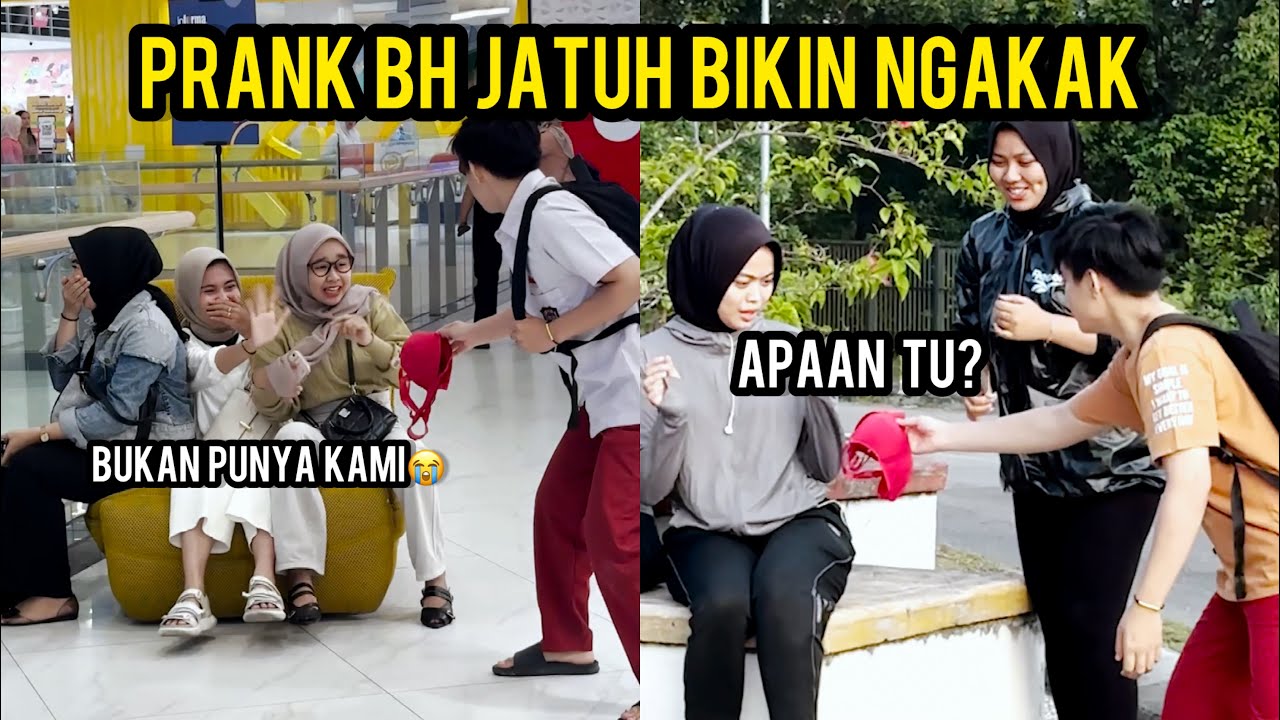 PRANK BH JATUH BIKIN CEWEK NGAKAK BANGET