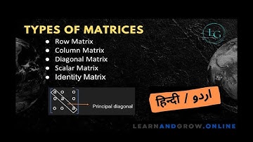Matrices Matrix, Row matrix, Column matrix, Scalar Matrix, Identity Matrix Examples, Hindi, Urdu (2)