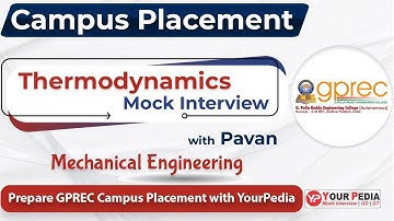 GPREC Campus placement | Thermodynamics interview questions | Prepare campus placement with YP