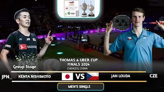 Kenta Nishimoto 西本拳太 (JPN) Vs Jan Louda (CZE) | Badminton Thomas Cup 2024