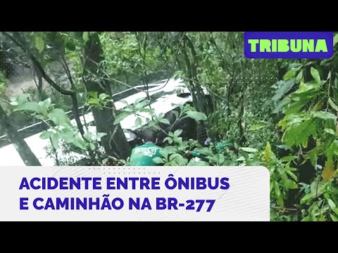 Colisão entre ônibus e caminhão deixa ao menos oito feridos na BR-277