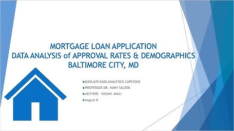 UMGC Data 670 Capstone - Mortgage Loan Application approval rate - BALTIMORE CITY, MD