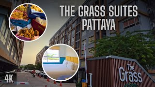 The Grass Serviced Suites Pattaya | 4 K Room + Pool Tour & Area Walk (Day & Night)