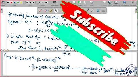 Mathematical Physics | Lecture 33 | Legendre Polynomial | Generating Function